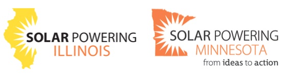 Solar Powering Illinois and Solar Powering Minnesota conference logos