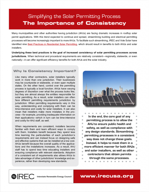 Simplifying the Solar Permitting Process: The Importance of Consistency
